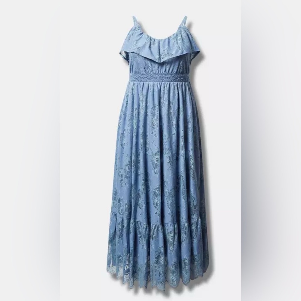 torrid Light Blue Floral Lace Maxi Dress - Picture 2 of 16